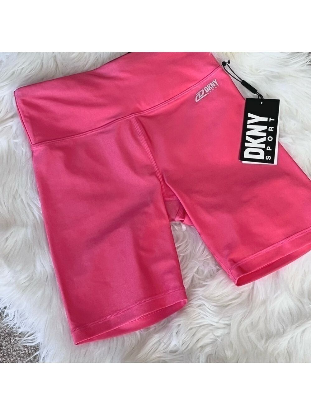 DKNY SPORT Pink High Shine High Waist Bike Shorts XS - Picture 6 of 10